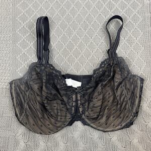 Chantelle Sexy Black Lace Unlined Underwire Bra ~ 38DDDD